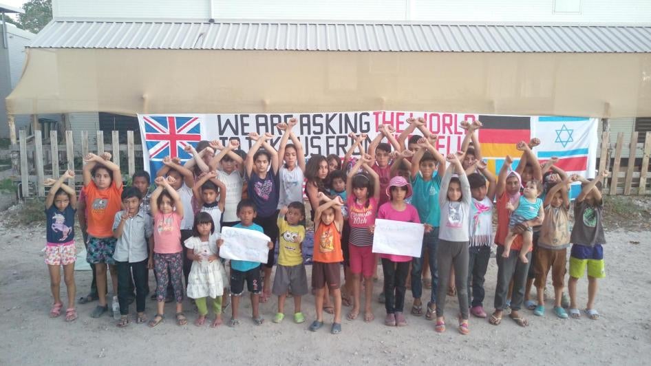 Refugee children on Nauru protest Australia’s offshore detention operations, August 2016. 