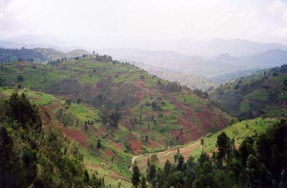 Landscape near Kibuye, in western Rwanda.