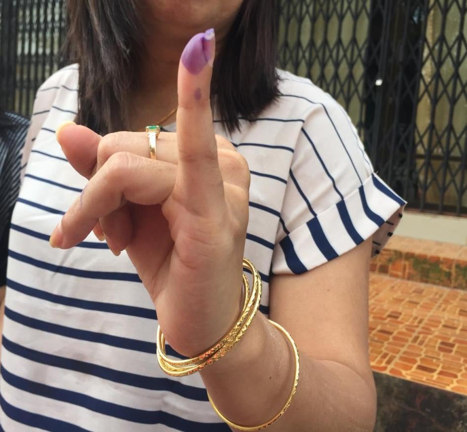 Indelible ink to prevent double voting, being used for the first time in Burma during the November 8, 2015 elections in Moulmein, Mon State. 