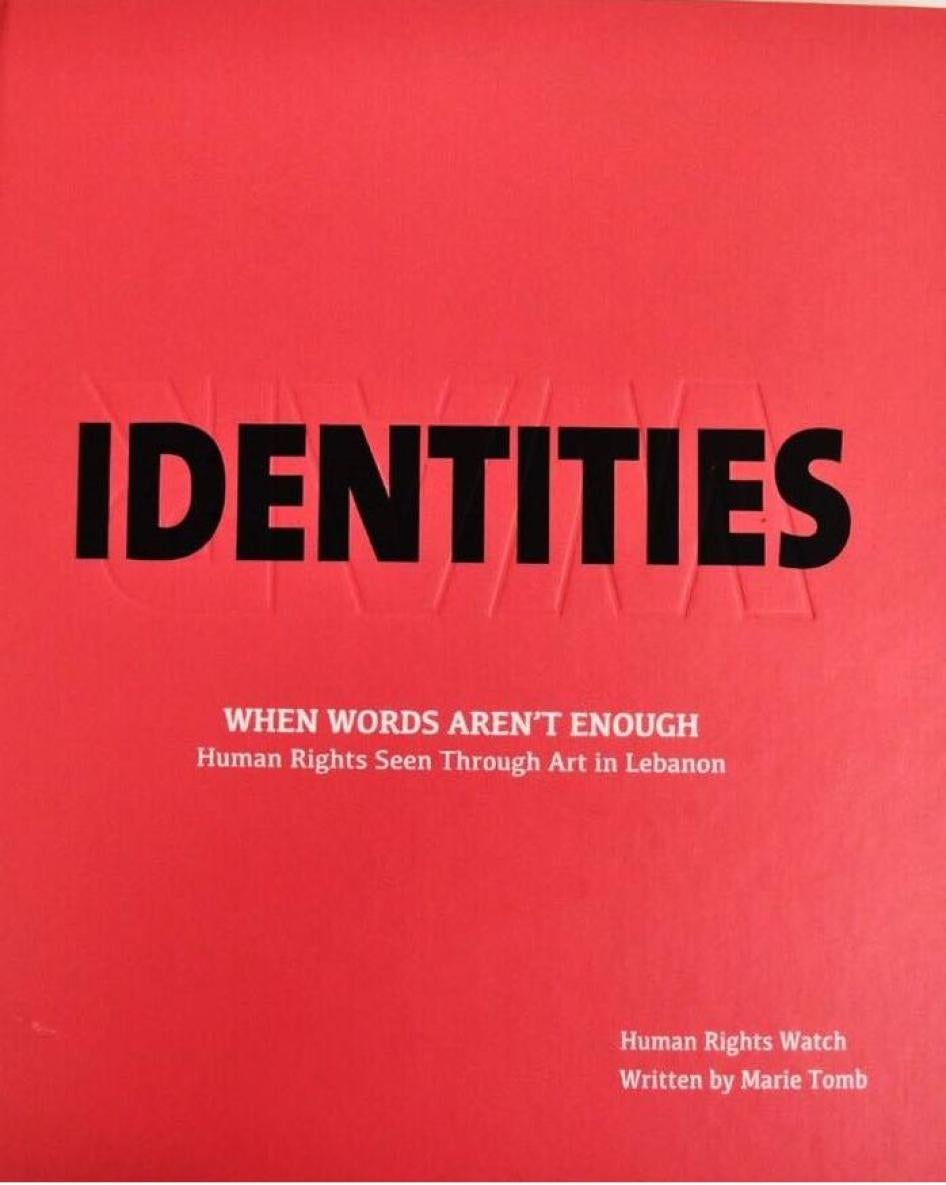 Couverture du livre d’art « War/Identities – When Words Aren’t Enough  (« Guerre/Identités – Quand les mots ne suffisent plus ») publié par Human Rights Watch.