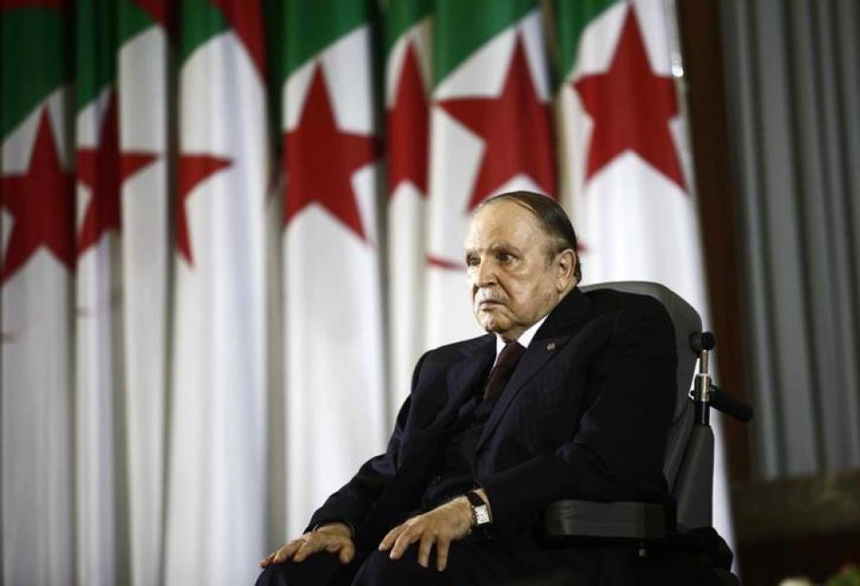 Le président algérien Abdelaziz Bouteflika durant la cérémonie d’investiture tenu à l'issue de l'élection présidentielle du 28 avril 2014. 
