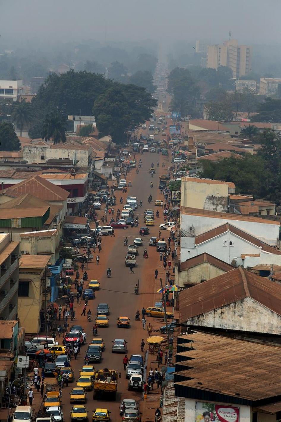Une rue de Bangui, la capitale de la République centrafricaine. 