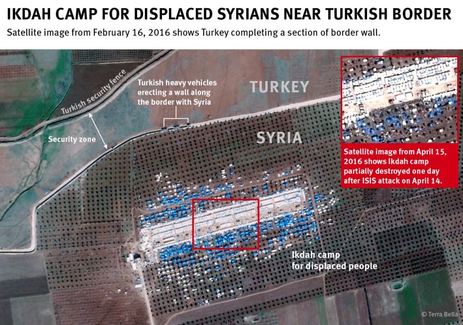 Ikdah camp in Syria near Turkish border