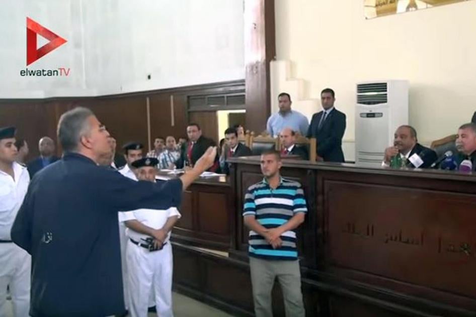 Essam Sultan, a leader of the Wasat Party, complained that while in Scorpion he has not had access to his lawyer or court papers, and did not know why he had been summoned to court that day.