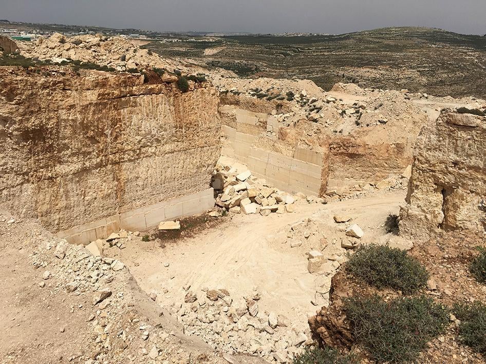 Quarry in Beit Fajar stands empty after soldiers shut it down on March 21. 