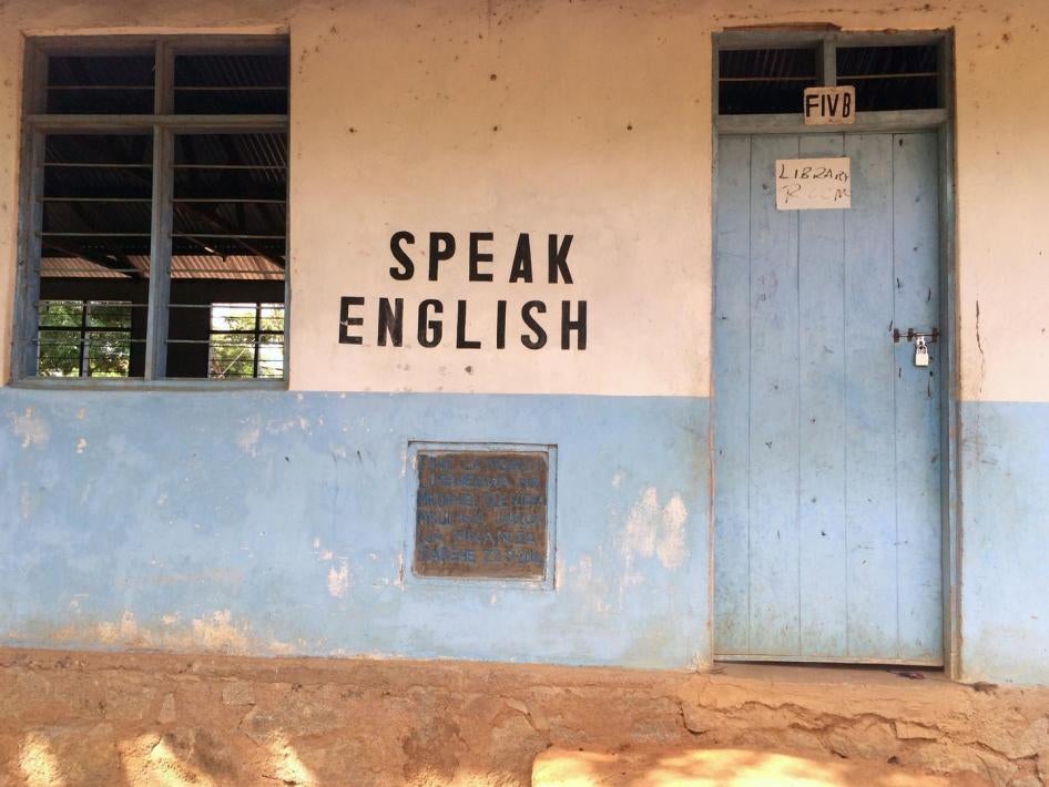 “Speak English” signs found in secondary schools in Ukerewe, an island on Lake Victoria, and Mwanza, in northwestern Tanzania. 