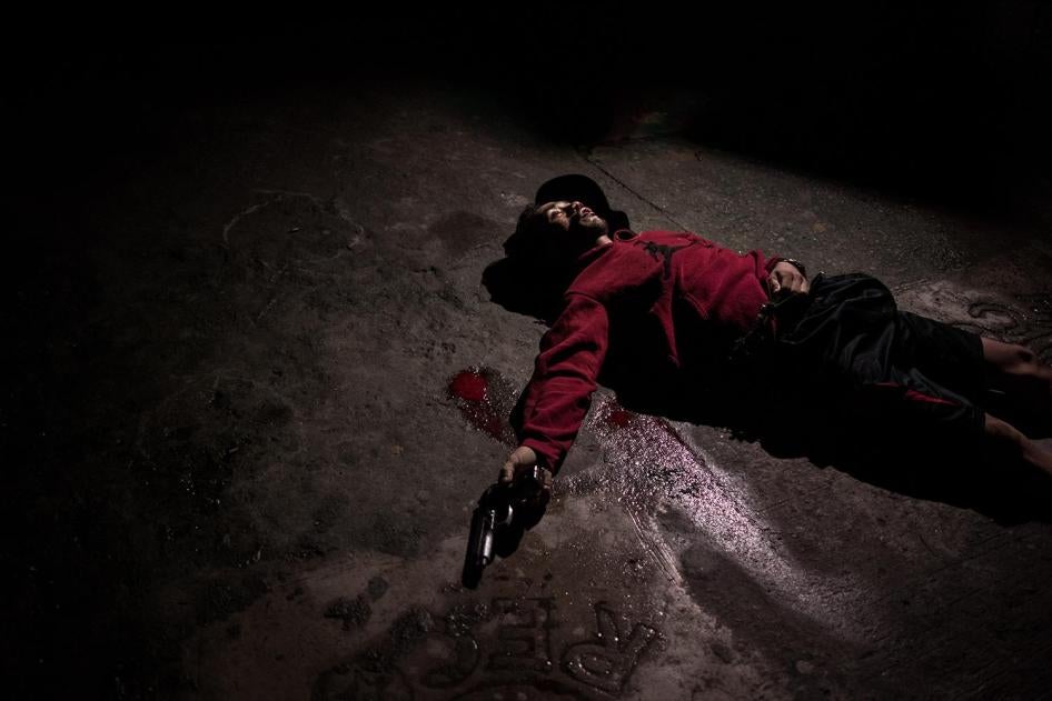 The body of a suspected drug dealer killed after an alleged shootout with police in Caloocan, Metro Manila, September 9, 2016.