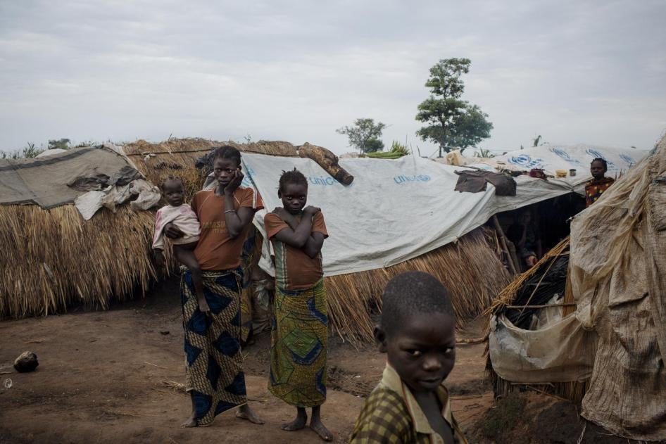 Des personnes déplacées au camp principal de Batangafo, province de Ouham (République centrafricaine), en août 2015. 