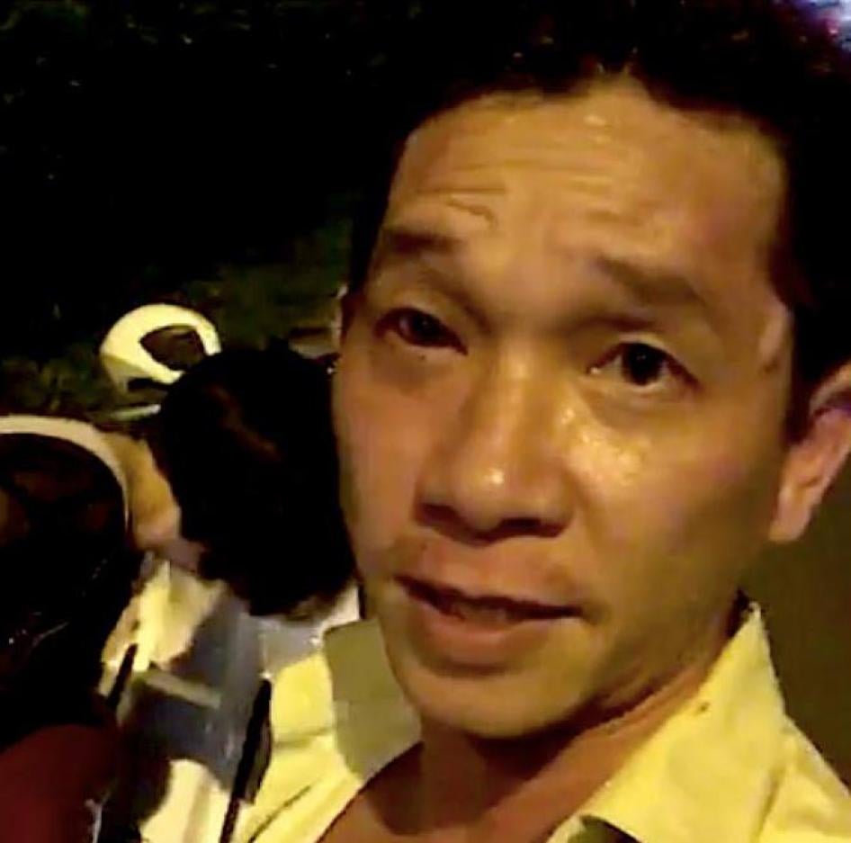 Do Duc Hop after being attacked in Ho Chi Minh City on June 25, 2016.