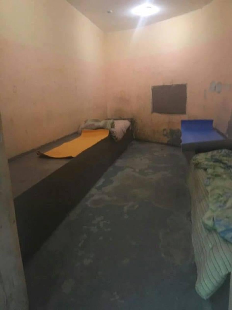 A cell in one of the police precincts in St. Petersburg where the June 12 protesters were detained without access to basic necessities.