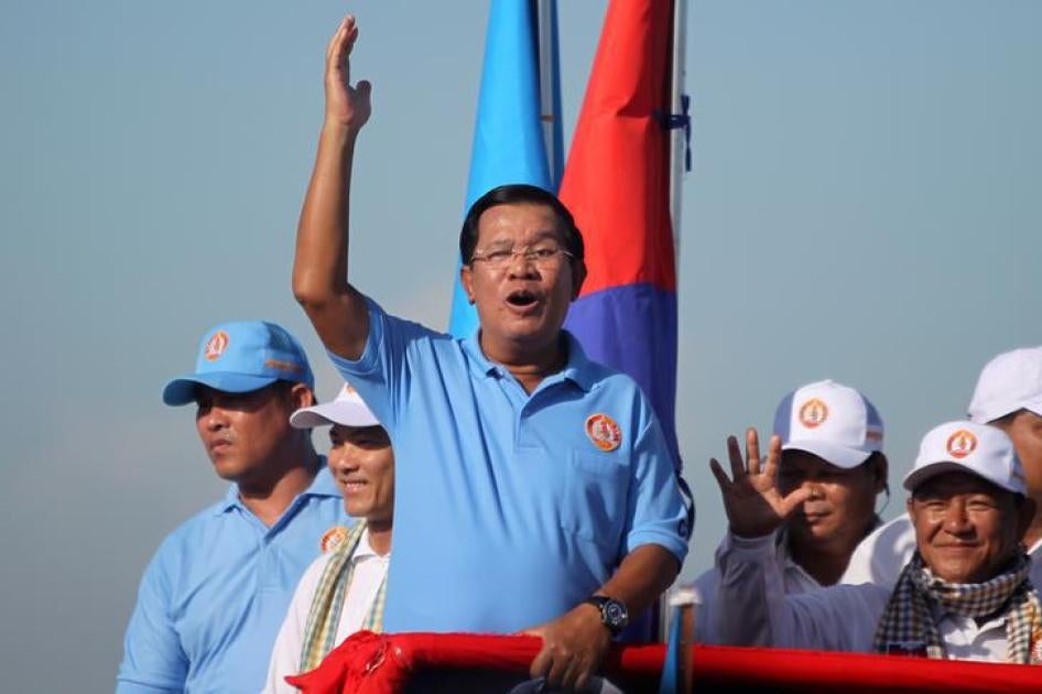 Prime Minister Hun Sen attends a campaign rally in Phnom Penh, Cambodia, June 2, 2017.