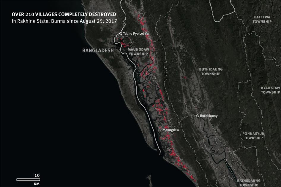 Destruction in Rakhine State since August 25, 2017. 