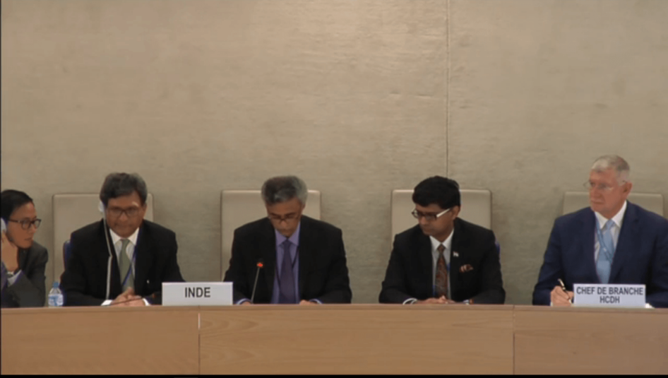 The Indian Delegation at the third Universal Period Review in Geneva, September 21, 2017.