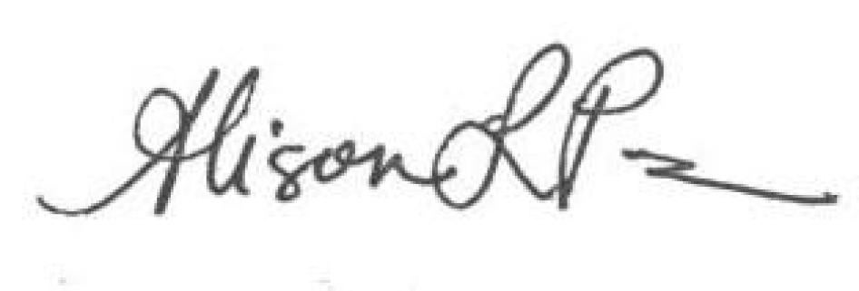 Signature for letter of support