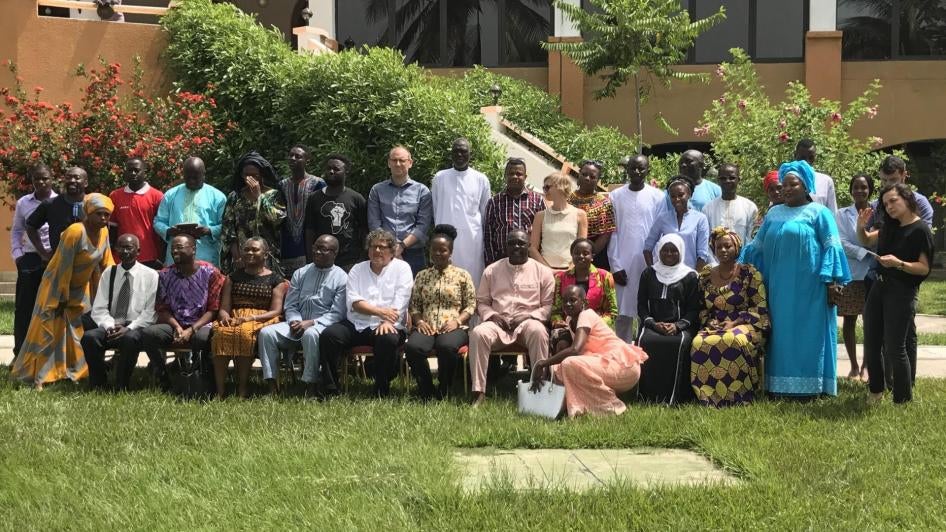 Victims and Gambian and International activists at a strategy session on October 20, 2017.
