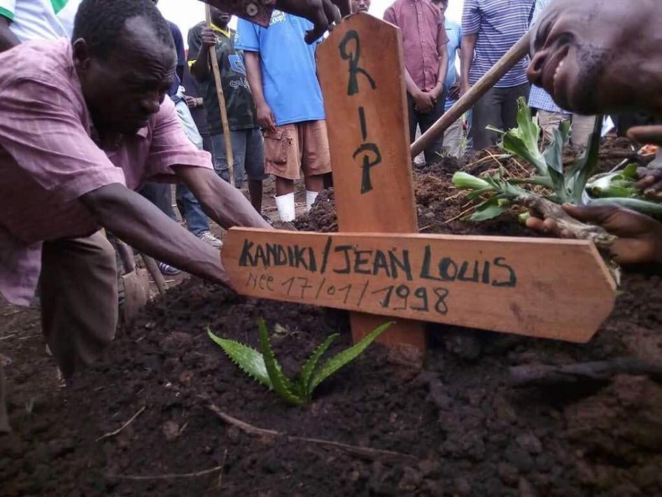 Les forces de sécurité ont tué Jean Louis Kandiki, âgé de 19 ans, lors de manifestations à Goma le 30 octobre 2017.
