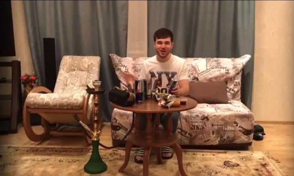 Screenshot of Zelim Bakaev, missing since August 2017, taken from a video allegedly made by him from Germany in August, but suspected of being fake, filmed under coercion by his captors.