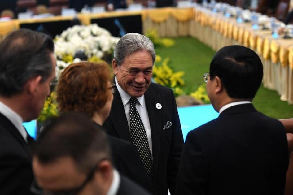 新西兰外交部长温斯顿・彼得斯（Winston Peters），摄于亚太经合组织（APEC）峰会，越南，岘港，2017年11月8日。