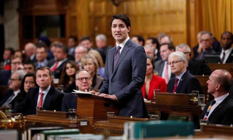 Canada's Prime Minister Justin Trudeau delivers an apology to members of the LGBT Community.
