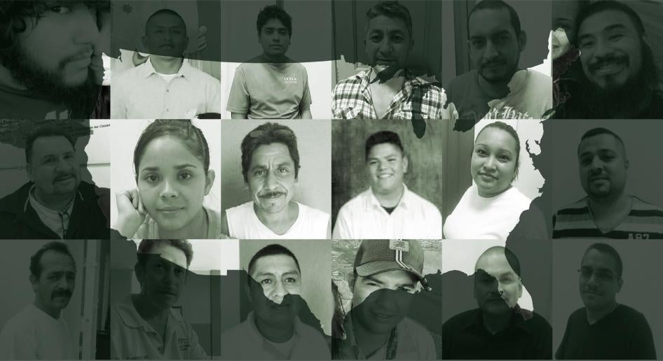 Photos of long-term immigrants recently deported from the United States.