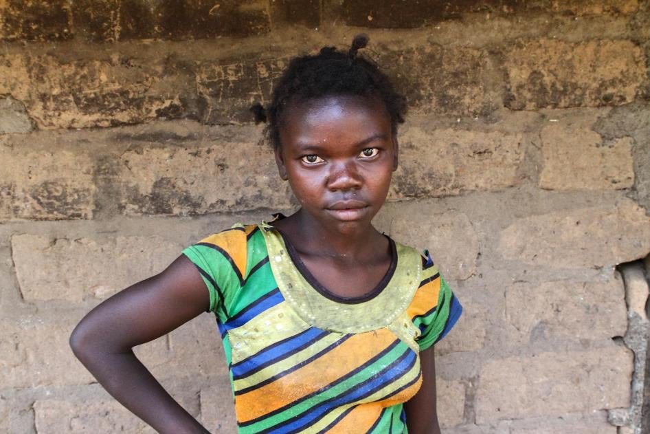 An 11-year-old girl who has been out of school for three years because Seleka fighters are based near her school. “I liked being in school, it made me feel good to put on my uniform and go to class,” she said.