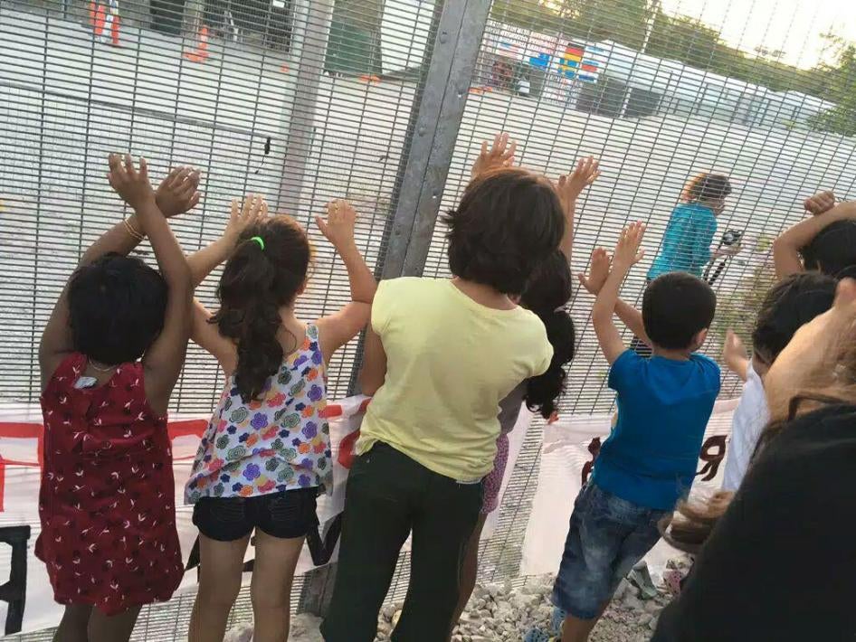 Children sent to Nauru by Australia for “offshore processing,” August 2016. Parents and children reported that students from families of refugees and asylum seekers are frequently bullied by Nauruan students. 