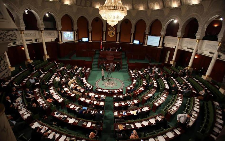 Hémicycle de l'Assemblée des représentants du peuple à Tunis, en Tunisie, lors d'une séance en mai 2016.