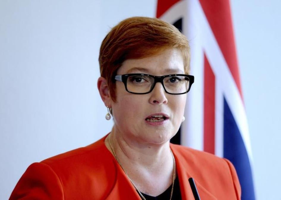Australian Defence Minister Marise Payne speaks during a news conference on September 9, 2016. 
