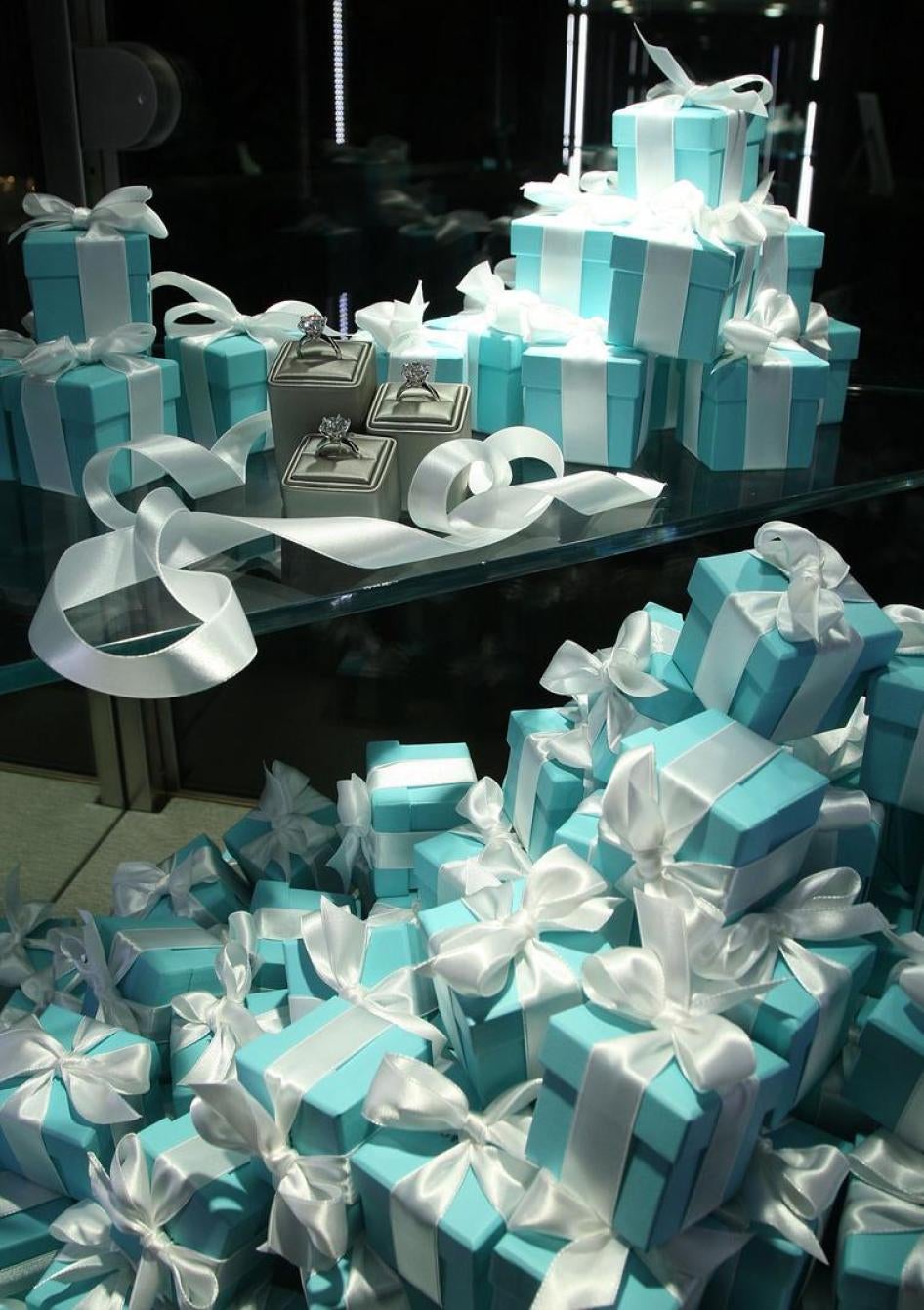 Gift boxes at a Tiffany and Co. event in January 2009 in New York, United States. 