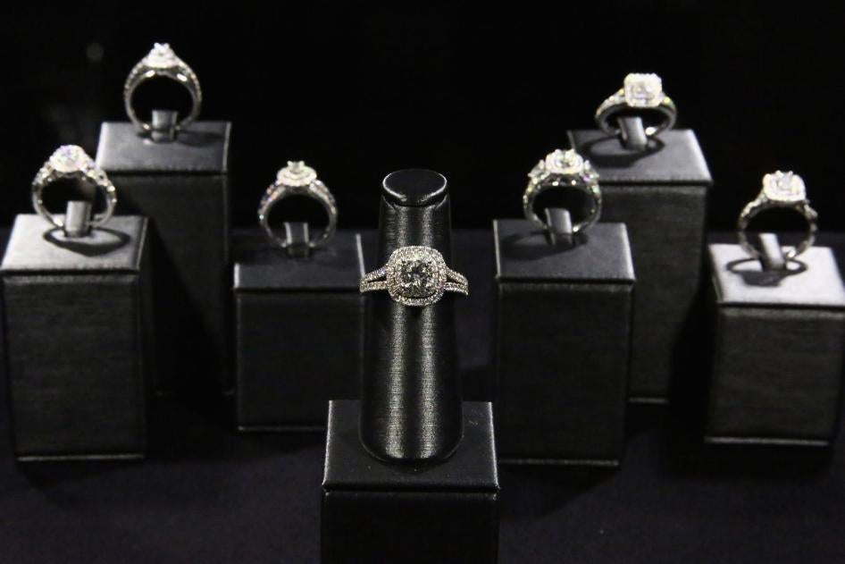 Zales jewelry on display at a December 2016 event in New York, US.  