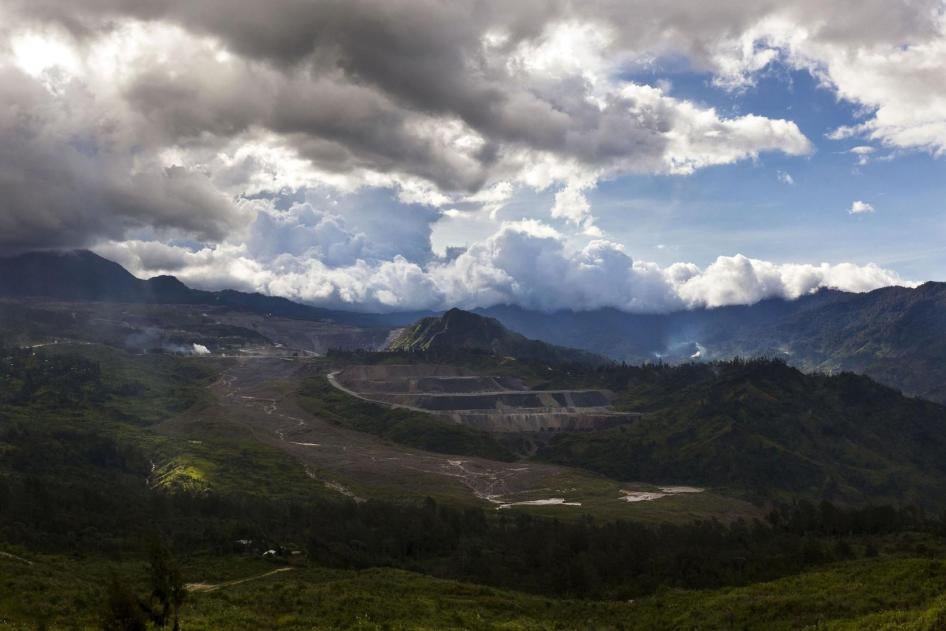 Porgera mine, a large-scale gold mine in Papua New Guinea, operated by Barrick Gold, a Canadian corporation.