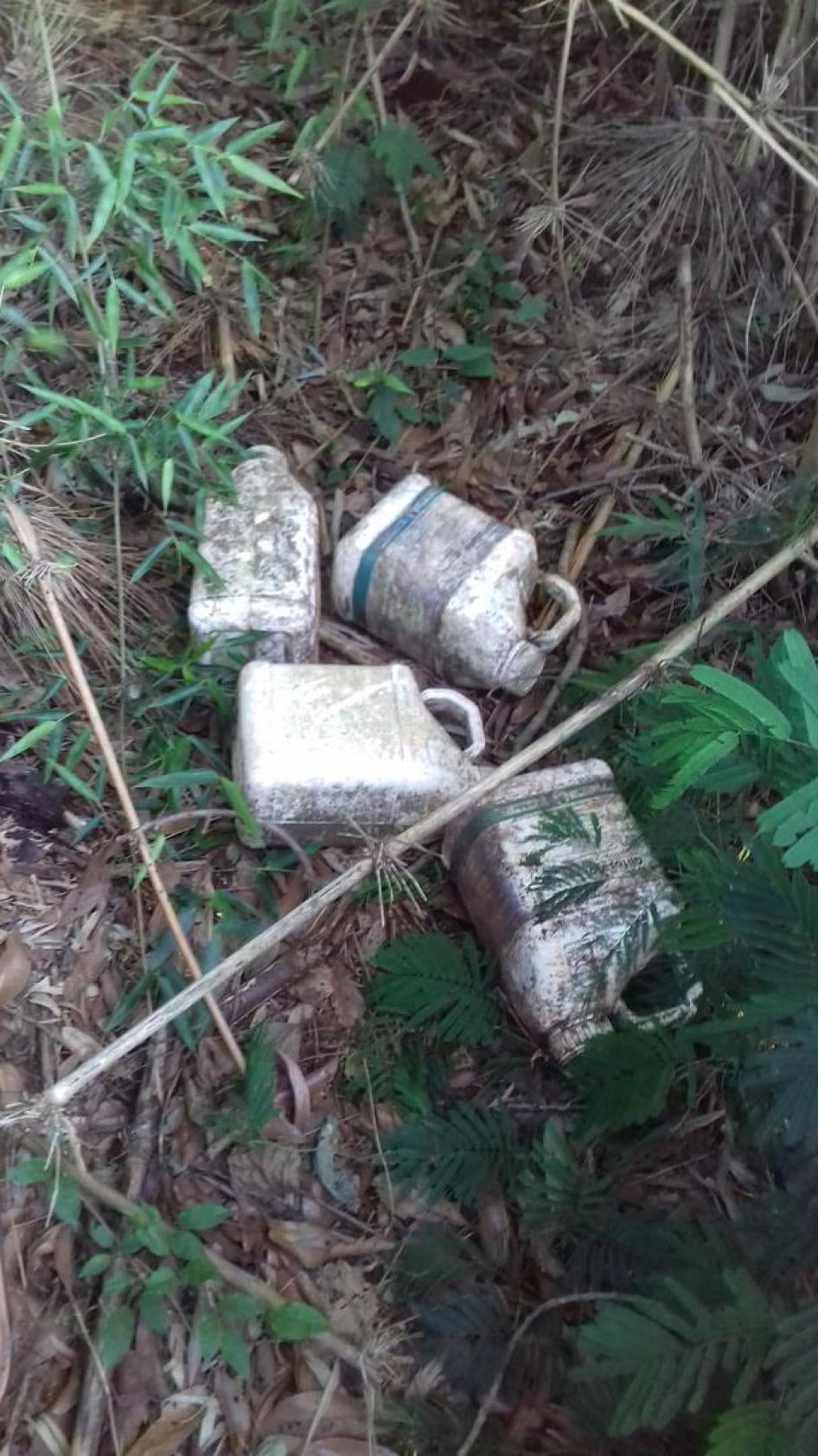 Discarded pesticide containers in Brazil.