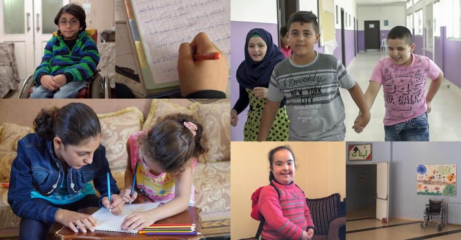 Des enfants libanais, dont certains ont un handicap. Les enfants handicapés sont confrontés à de grandes difficultés pour aller à l’école au Liban, où peu d’établissements scolaires sont prêts à les accueillir ou équipés pour le faire.