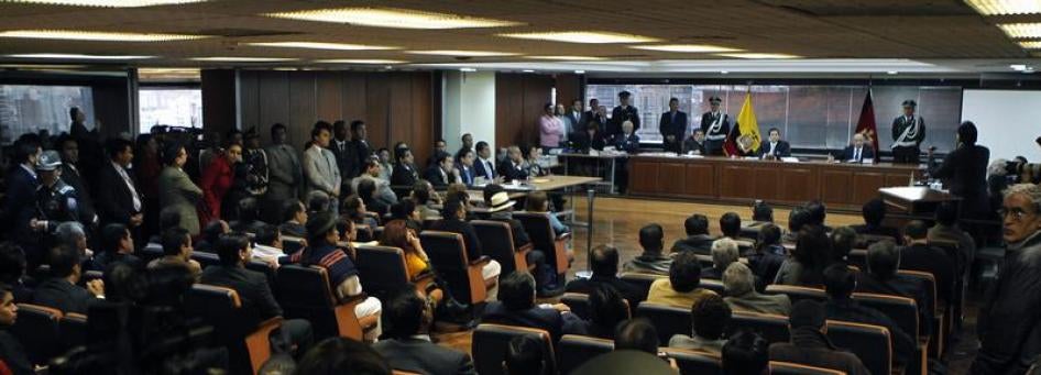 A general view of the main room in Ecuador's National Court, February 15, 2012.