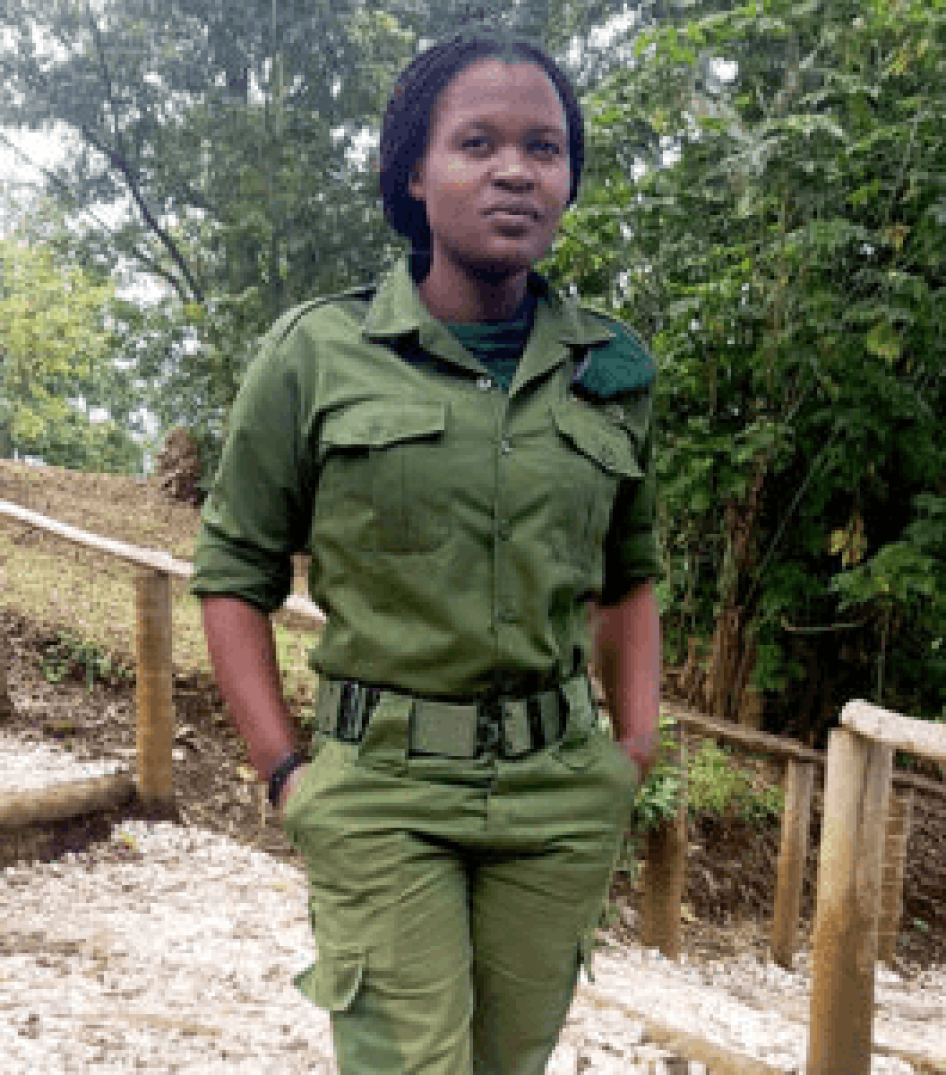 Photo non datée de Rachel Masika Baraka, garde du parc des Virunga.