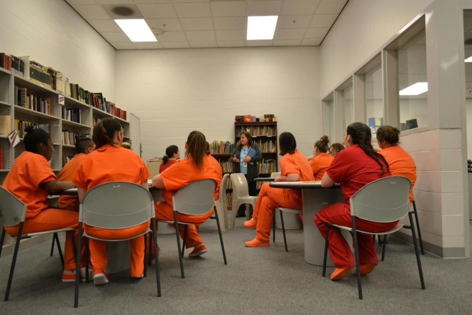 Women in the David L. Moss Correctional Center attend a parenting class, Tulsa, Oklahoma, 2017.