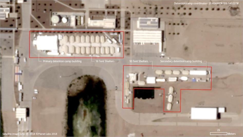 Satellite image of newly-constructed detention camp for migrant children in Tornillo, Texas. Satellite image taken June 19, 2018.