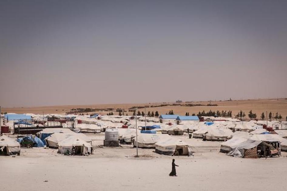 Ain Issa displaced persons camp, one of three camps in northeast Syria where Human Rights Watch found the Peoples’ Protection Units (YPG) have been recruiting children for military participation, June 2017.