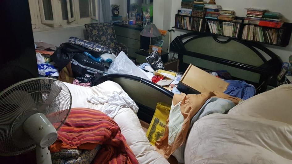 Photo du domicile de l'avocate Hoda Abdel Moneim, suite à la descente de police menée en novembre 2018.