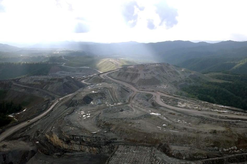 Mountaintop removal mine on Coal Mountain in Wyoming County, West Virginia
