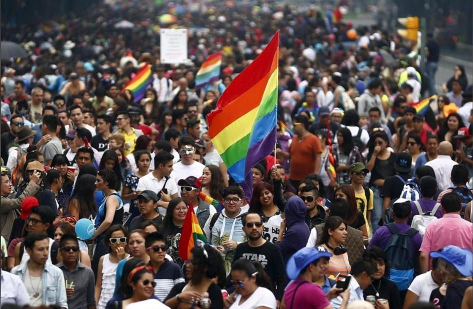 Participants march during a Gay Pride Parade in Mexico City, June 27, 2015.