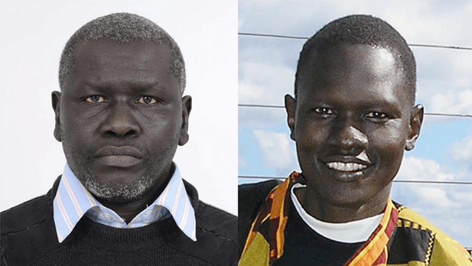 Les activistes sud-soudanais Aggrey Ezbon Idri et Dong Samuel Luak.