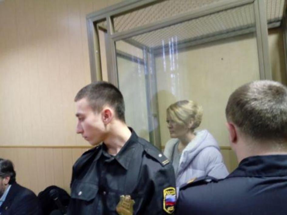 Anastasiya Shevchenko at her court hearing in Rostov-on-Don on January 23, 2019.