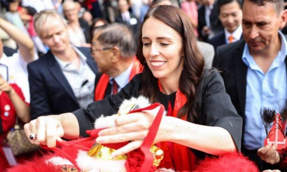 新西兰总理阿德恩参加华人欢庆春节活动，2019年2月2日，新西兰奥克兰。