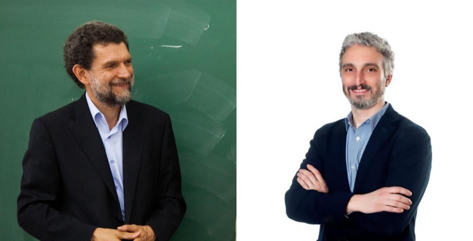 Osman Kavala (left) and Yiğit Aksakoğiu (right) have been arbitrarily detained in Silivri prison since November 2017 and November 2018 respectively.