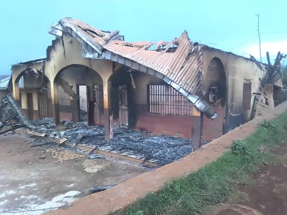 This house in Kikaikelaki village, North-West region, Cameroon, was burned by soldiers on April 30, 2019.