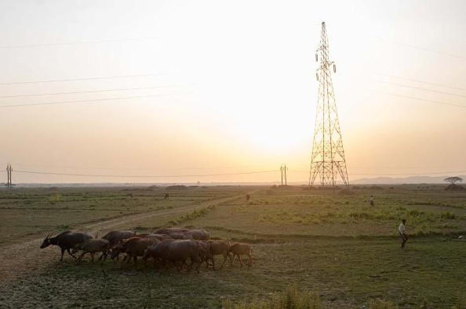 A telecommunications tower in Mrauk U township, Rakhine State, Myanmar. The township is one of nine where the government has imposed an internet blackout since June 21, 2019. 