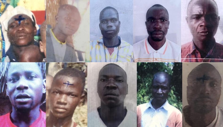 Top row, from left to right: Augustin Vote (Killed in Koundjili); Raphael Haoumi (Killed in Lemouna); Zachée Gong-Pou (Killed in Lemouna); Sosthène Kobaikera (Killed in Lemouna); Evariste Ngororo (Killed in Bohong) Bottom row, from left to right: Olivier 