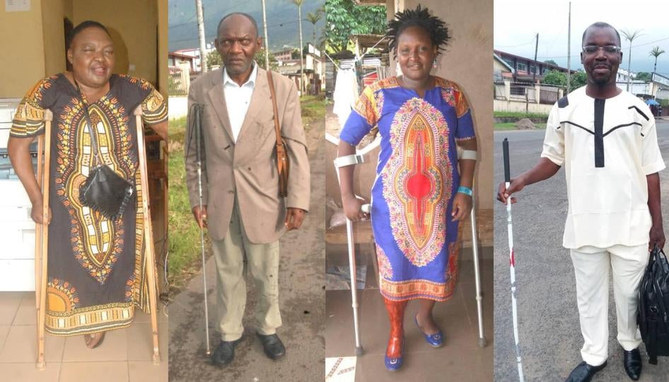 Des membres de l’Unité de coordination, un réseau de soutien aux personnes en situation de handicap dans la région du Sud-Ouest du Cameroun, en avril 2019. 