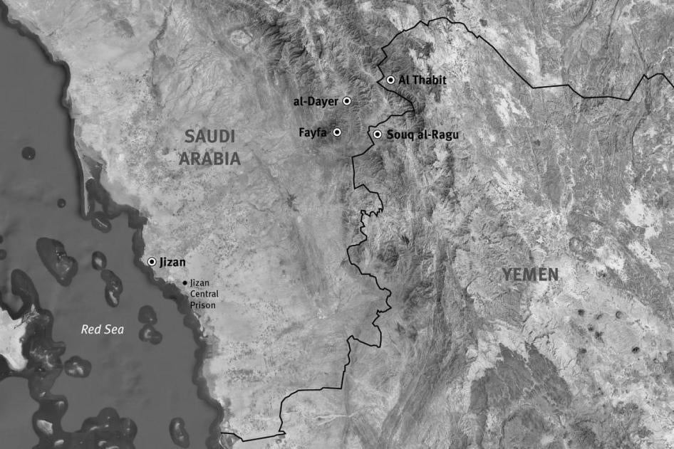 Map 1. Saudi Arabia/Yemen border area © Human Rights Watch 